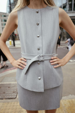 TWO-PIECE EFFECT CREPE DRESS - Zara фото 3