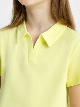 Прямое платье желтого цвета с воротником для девочек - Mark formelle фото 3