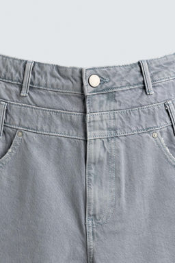 BERMUDA DENIM CINTURA EFECTO SUPERPOSICI?N / Azul lavado - Zara фото 9