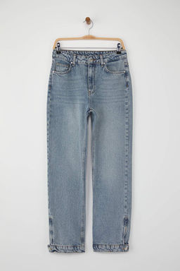 More Sustainable Mavi Pacas? Fermuar Detayl? Normal Bel Yeni Straight Jeans TWOAW26JE00038 - Trendyolmilla фото 5