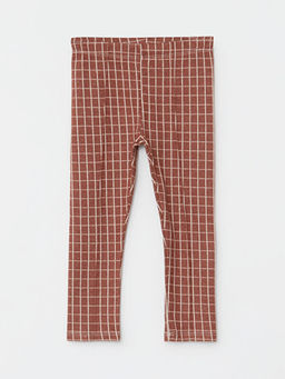 Beli Lastikli Ekose Desenli K?z Bebek Tayt