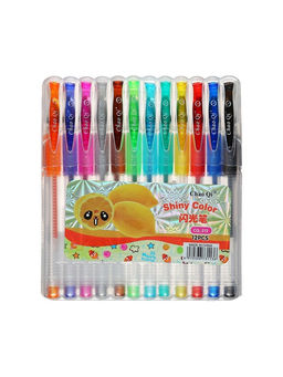 Набор гелевых ручек, 12 цветов, с блестками, с резиновым держателем, в пластиковой коробке - Simaland фото 17