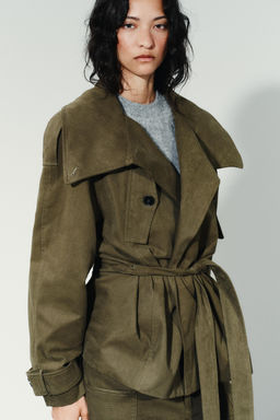 BELTED COTTON TRENCH COAT - Zara фото 3