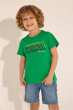 Зеленая базовая футболка для мальчика - U.s. polo assn фото 7