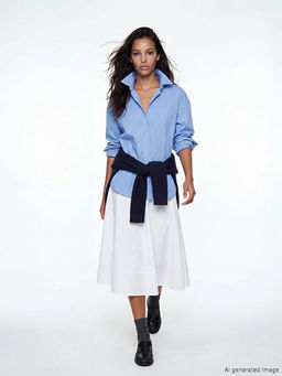 ?izgili Oversize Poplin Kad?n G?mlek