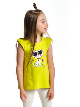 Футболка с принтом для девочки UD 1745 желтый - Mini maxi фото 2