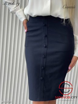 Юбка женская классическая с имитацией пуговиц - Bruno фото 2