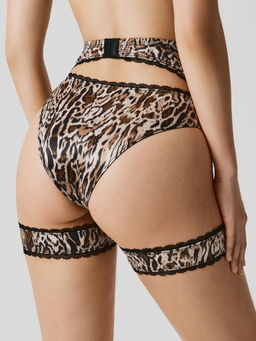 Infinity / Трусы в наборе с поясом для чулок Basio темно-коричневый принт - Infinity Lingerie фото 2