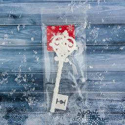 Цена за 2 шт. Ёлочная игрушка Зимнее волшебство. Белый ключик пластик, 154.5 см, белый, МИКС  фото 3