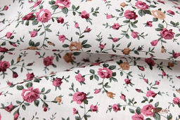 Импорт. хлопок "Мелкие розовые букеты на белом", ш.1.45м, хлопок-100%, 100гр/м.кв