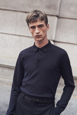 Polo de punto fino Slim Fit - H&m фото 2