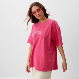 Футболка из вареного хлопка женская Mist Icon, размер S, розовая