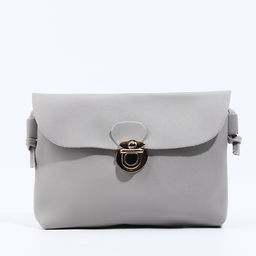 Сумка-мессенджер на клапане, цвет серый
