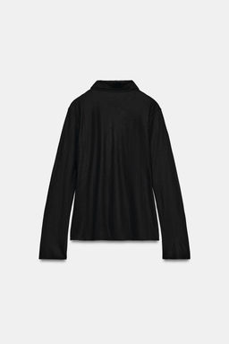 CAMISETA PLIEGUES BOTONES / Negro - Zara фото 6
