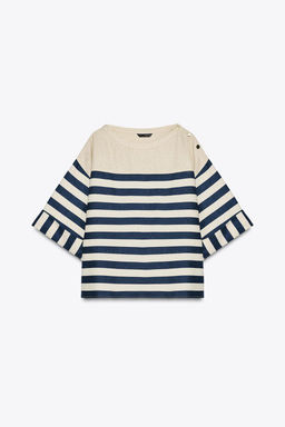STRIPED LINEN BLEND SHIRT - Zara фото 14