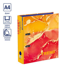 Expert Complete Регистратор ламинир. Marbling 75 мм 10 шт. Trend A4 арочный механ. глянцевый оранжевый EC751703