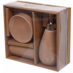 Набор для ванной из 3-х предметов керамический "Сантана" бежевый