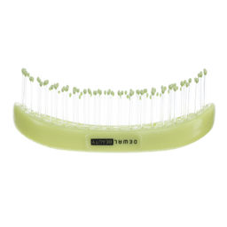 Щетка серия " Wave", продувная, с нейлоновым штифтом, форма волна DEWAL BEAUTY DBEG4-light green