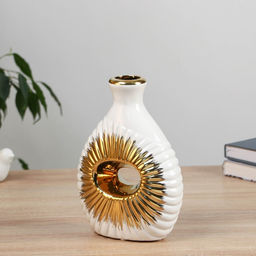 Ваза Кейдн, h=21 см, керамика, белая