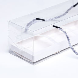 Кондитерская упаковка для кексов, белая, 29.5×7.8×7.8 см