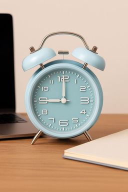 Часы-будильник "Numeral white", blue (16,7х12,5 см)