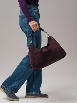 Замшевая сумка хобо Deboro 30900 сливовый