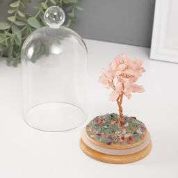 Фигурка «Денежное дерево в колбе с ручкой», розовый, 36 камней, 8.2×8.2×13 см