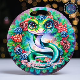 Доска разделочная сувенирная Дарим Красиво Символ года. С новым годом, d=25.5 см, дерево, разноцветная