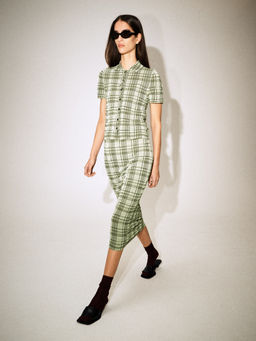FALDA MIDI DE ALGOD?N JACQUARD A CUADROS - H&m фото 7