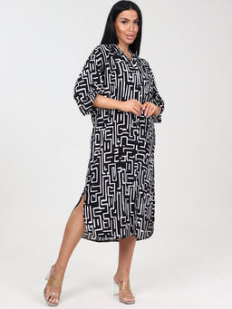 5116 ПЛАТЬЕ ЖЕНСКОЕ (Черный с белым) - А-дина фото 3