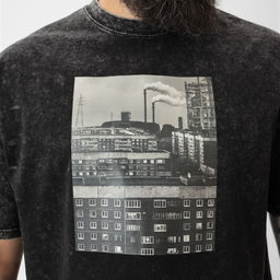 Футболка мужская MIST «Город» из вареного хлопка, черный, р-р M
