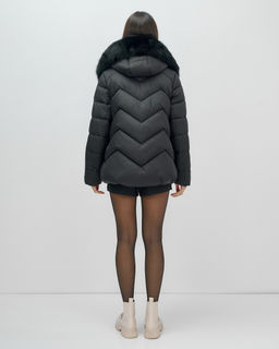 Куртка зимняя женская с мехом и капюшоном тренд черного цвета 7759Ch Бренд: Visdeer - Mtforce фото 18