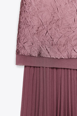 PLEATED CONTRAST MIDI DRESS - Zara фото 14