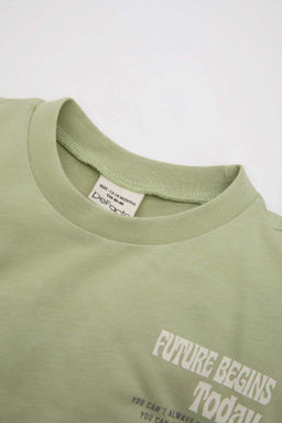 Футболка с короткими рукавами и принтом для маленьких мальчиков - Defacto фото 2