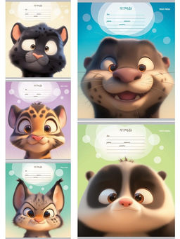 Цена за 5 шт. Тетрадь 12л. Prof-Press линия "Мордочки животных -1" (Т12-4874) обложка - мелованный картон