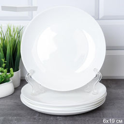 Набор тарелок 6 штук 190 мм Евро/Дэй белая / FLYGP75 (WHITE) /уп 8/