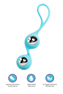 Вагинальные шарики LEROINA by TOYFA Futa, силикон, голубой, 11 см