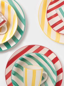 Тарелка глубокая Доляна «Райе», 600 мл, d=21 см, керамика, красная