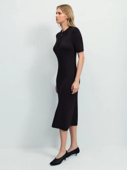 Вязаное платье поло из вискозы / Zarina  фото 6