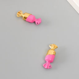 Замок магнитный металл «Конфетка», золотой и розовый, 1×3×1 см, 2 шт.