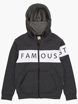 Джемпер на молнии для мальчика UD 7499 черный меланж