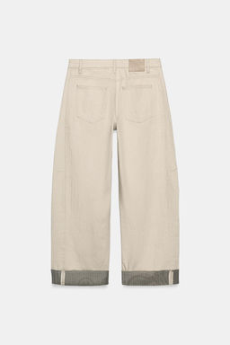 JEANS ZW COLLECTION RELAXED TIRO MEDIO / Crudo - Zara фото 9