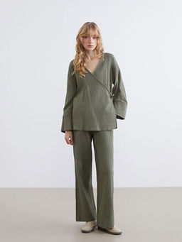 Beli Lastikli Dokulu M?slin Kad?n Pantolon