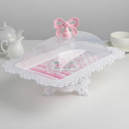 Блюдо для торта и пирожных с крышкой Бант, 35,52423 см, цвет МИКС