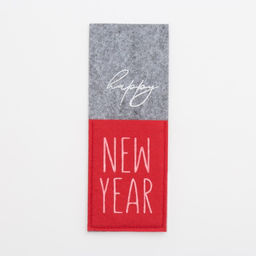 Набор конвертов для столовых приборов Доляна Happy New Year - 4 шт., серый, красный, 8.5?22 см, фетр