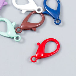 Основа для брелока карабин металл Клик МИКС набор 8шт 1х2,1 см - Арт узор фото 2