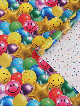 Цена за 10 шт. Бумага упаковочная глянцевая двухсторонняя «Шары»,  50 х 70 см