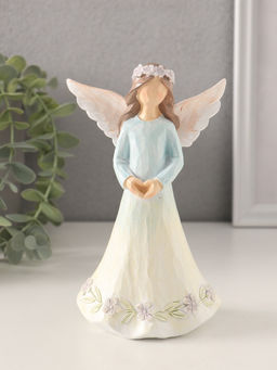 Фигурка полистоун Девушка-ангел в нежно-голубом платье, руки-сердце, 9.5?6.5?16 см