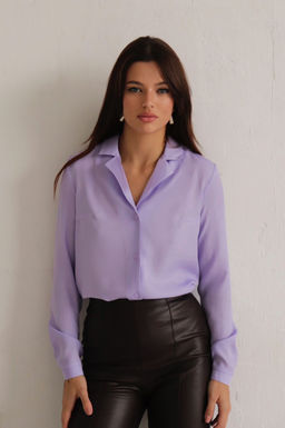 10774 Блуза с английским воротником лаванда (остаток: 44)