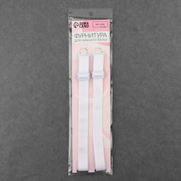 Цена за 5 шт. Бретели текстильные, 1,5 см, 37 см, пара, цвет белый - Арт узор фото 3